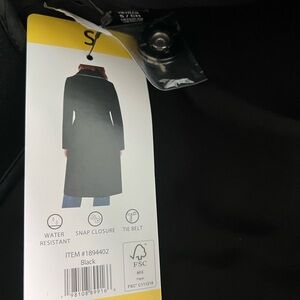 Elegant Black Water-Resistant Trench Coat